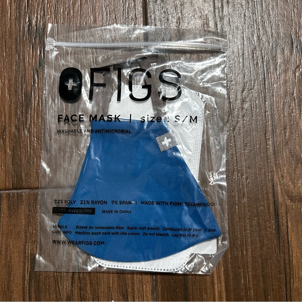 FIGS 3 Pack FIONx Core Protective Face Mask Dark Teal Gray Strap S/M Washable - Picture 5 of 6